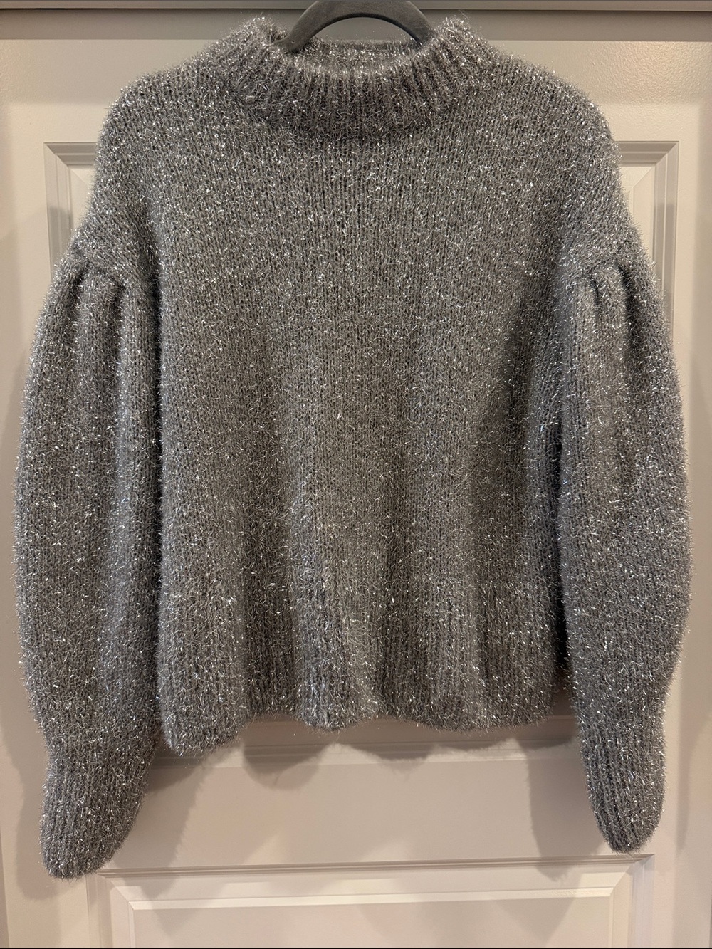 H&M Silver-Threaded Grey Turtleneck Sweater